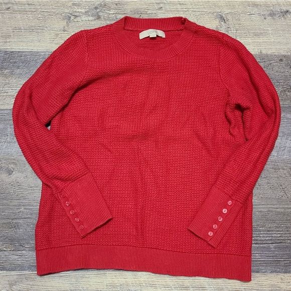 LOFT Sweaters - Loft Red Cotton Sweater